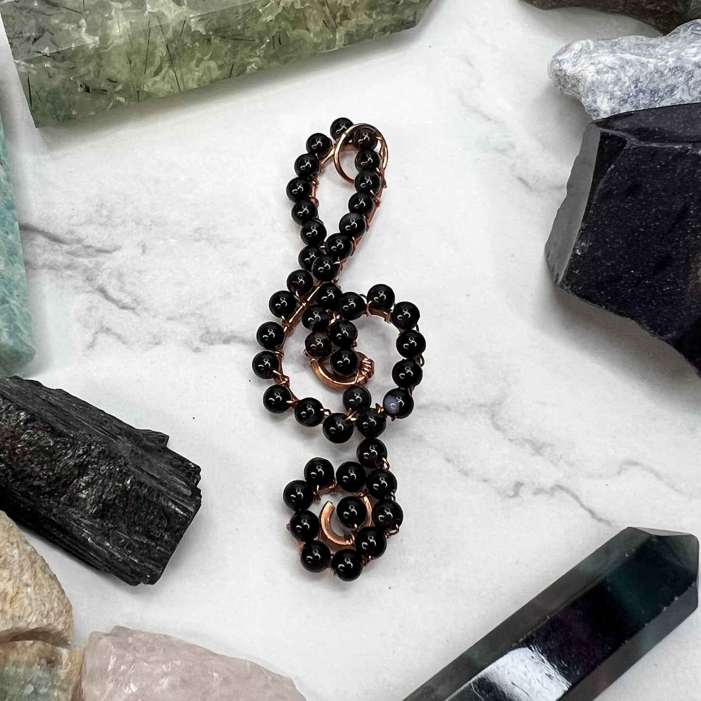 Black Onyx Treble Clef