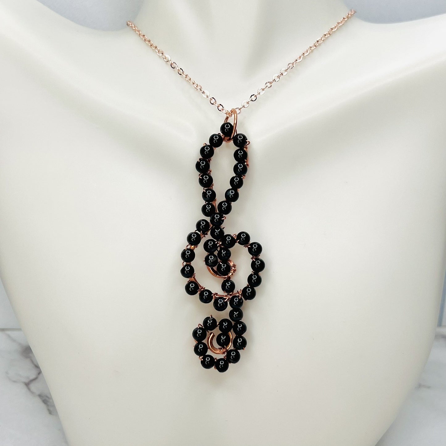 Black Onyx Treble Clef