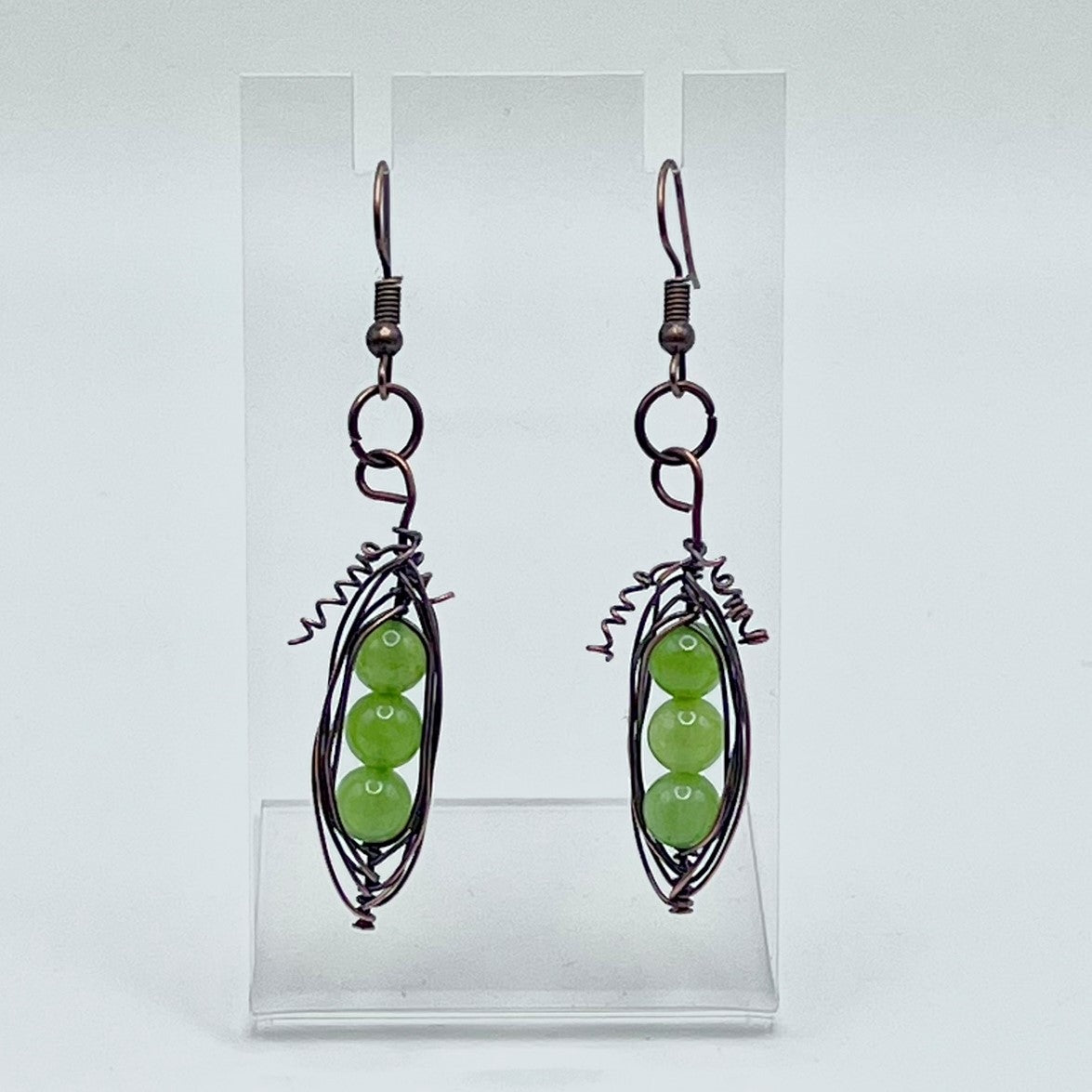 Peridot Copper Pea Pod Pendant Mini Set