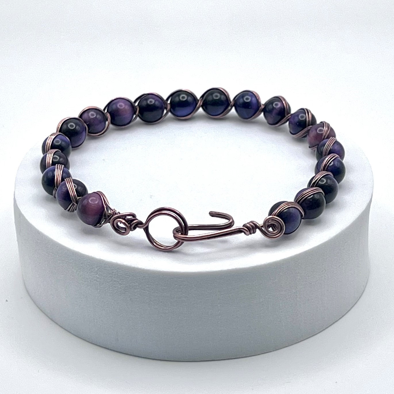 Tigers Eye (Purple) Woven Bracelet