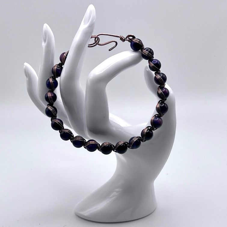 Tigers Eye (Purple) Woven Bracelet