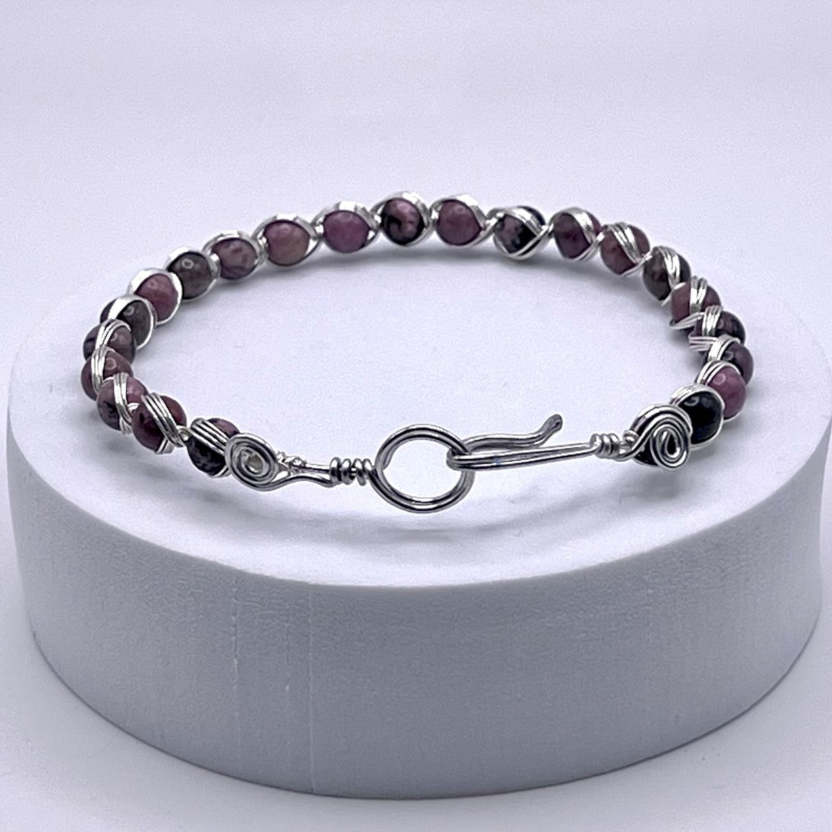 Rhodonite - Woven Bracelet