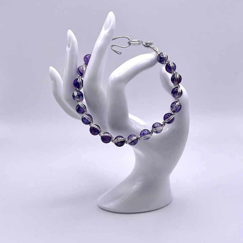 Jasper (Dragons Vein) Bracelet in Purple