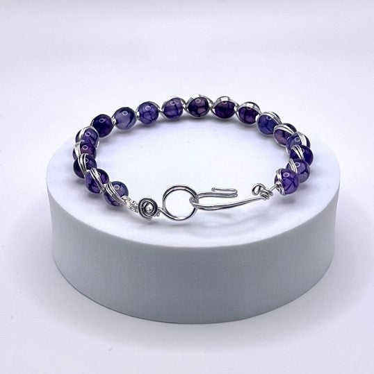 Jasper (Dragons Vein) Bracelet in Purple