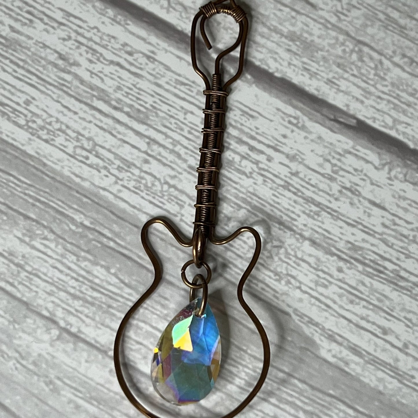 Crystal Bead Guitar Pendant