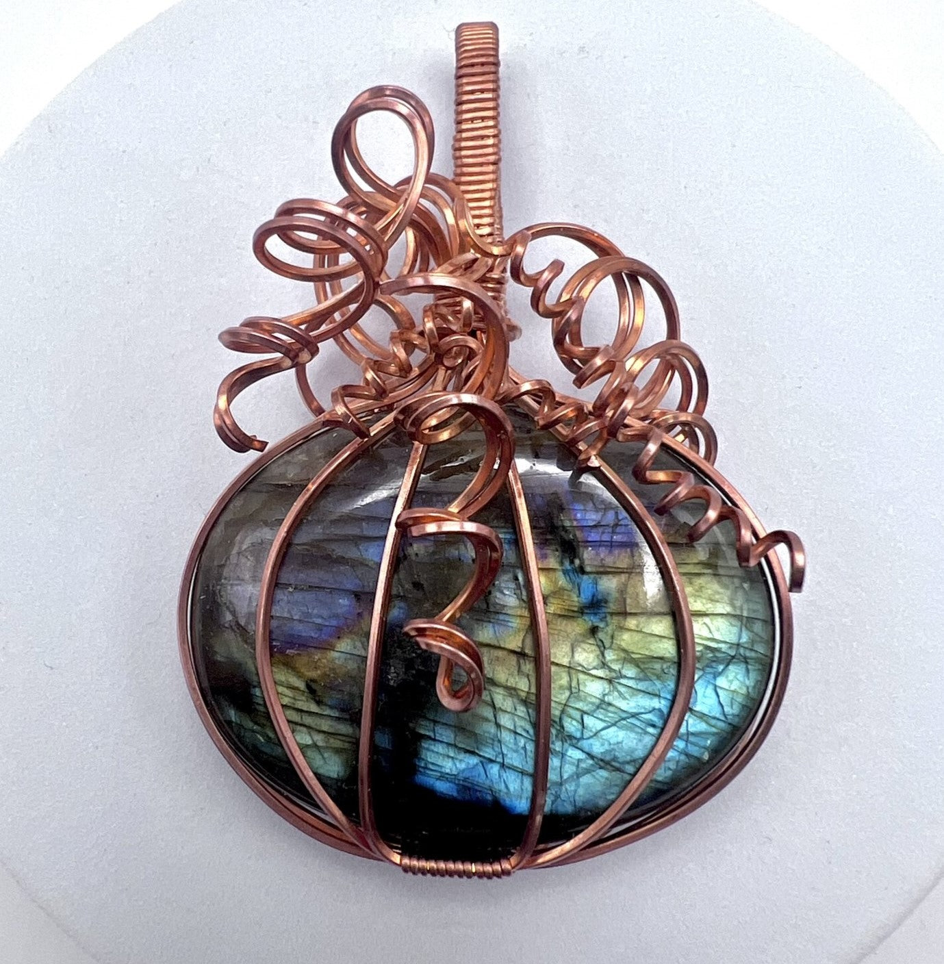 Labradorite Pumpkin Pendant