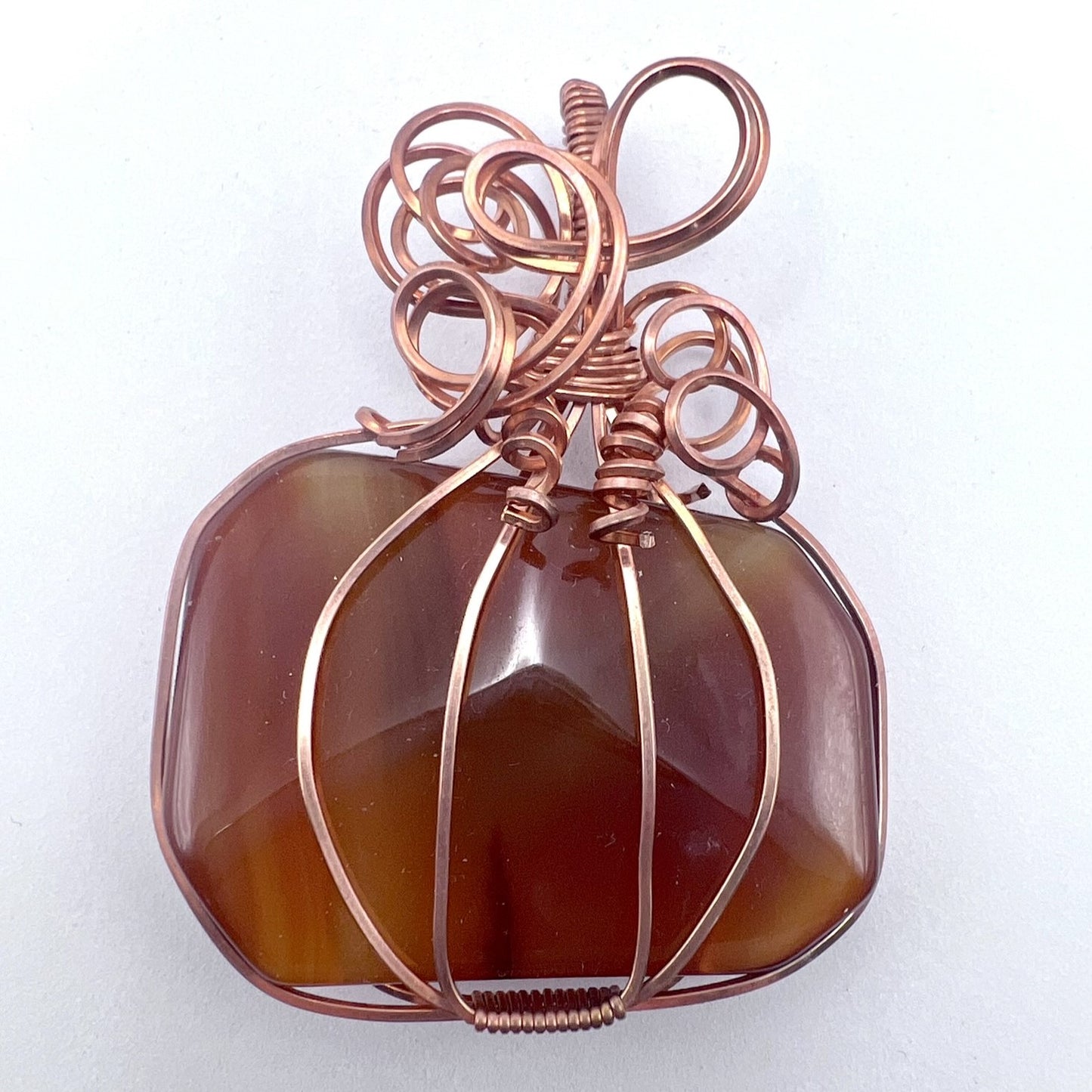 Agate (Carnelian) Pumpkin Pendant