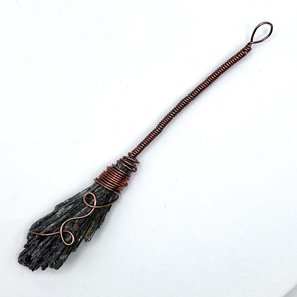 Kyanite Witch's Broom with Coiled Handle