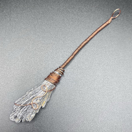 Kyanite Witch's Broom with Coiled Handle