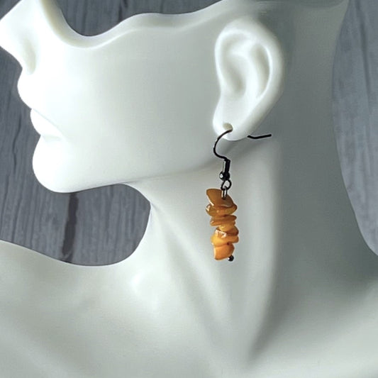 Crystal Chip Stack Earrings in Orange