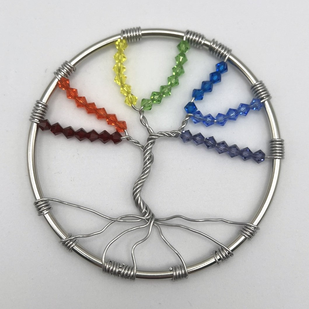 Czech Crystal Small Tree of Life Sun Catcher in Rainbow