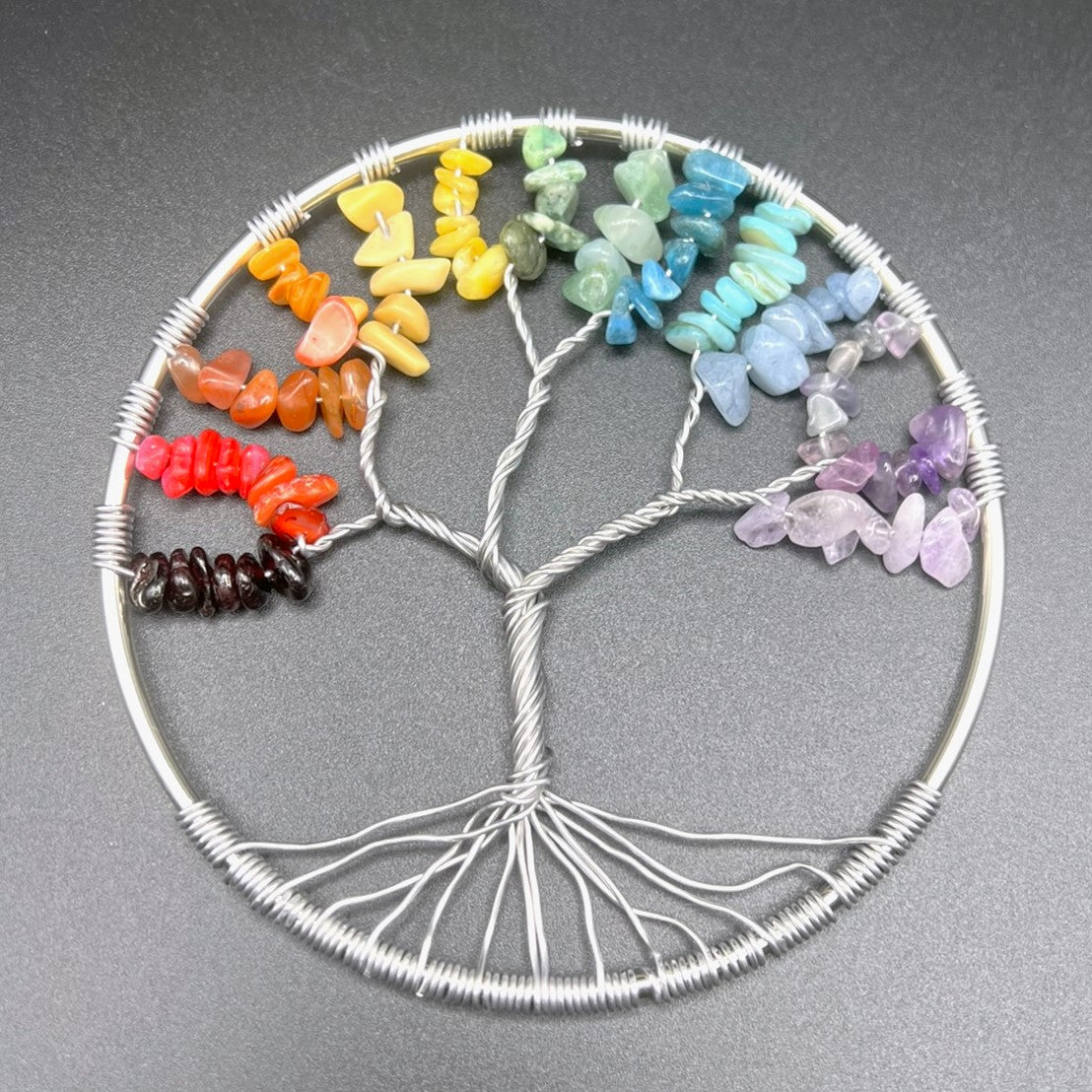 Crystal Chip Medium Tree of Life Suncatcher in Rainbow