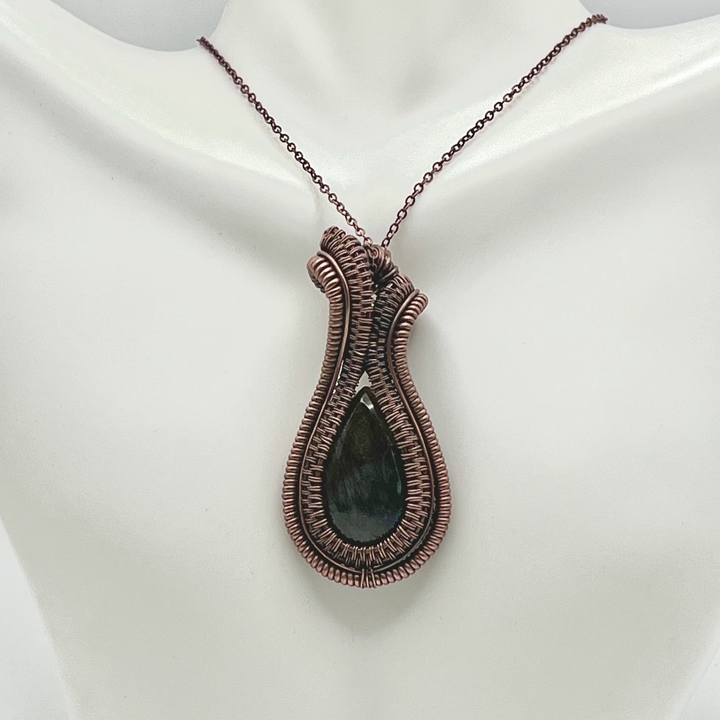 Labradorite Mutli-Weave Copper Wrapped Pendant