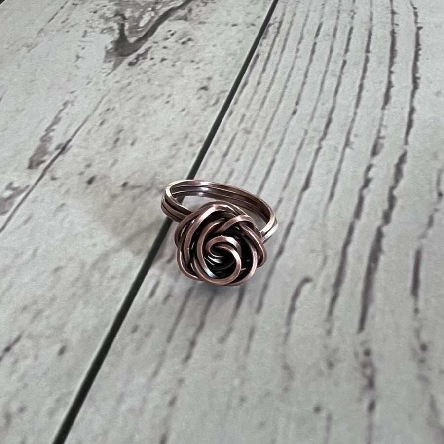 Copper Rose Ring Size 5.5