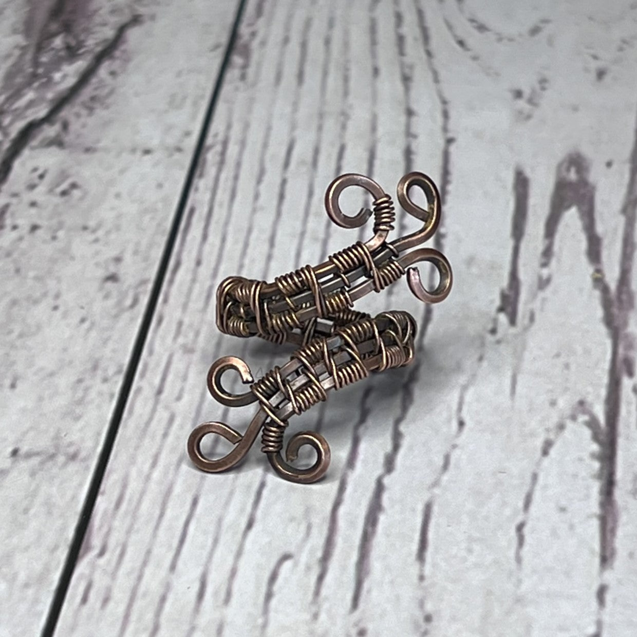 Woven Copper Wrap Ring