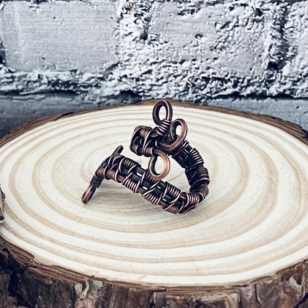 Woven Copper Wrap Ring