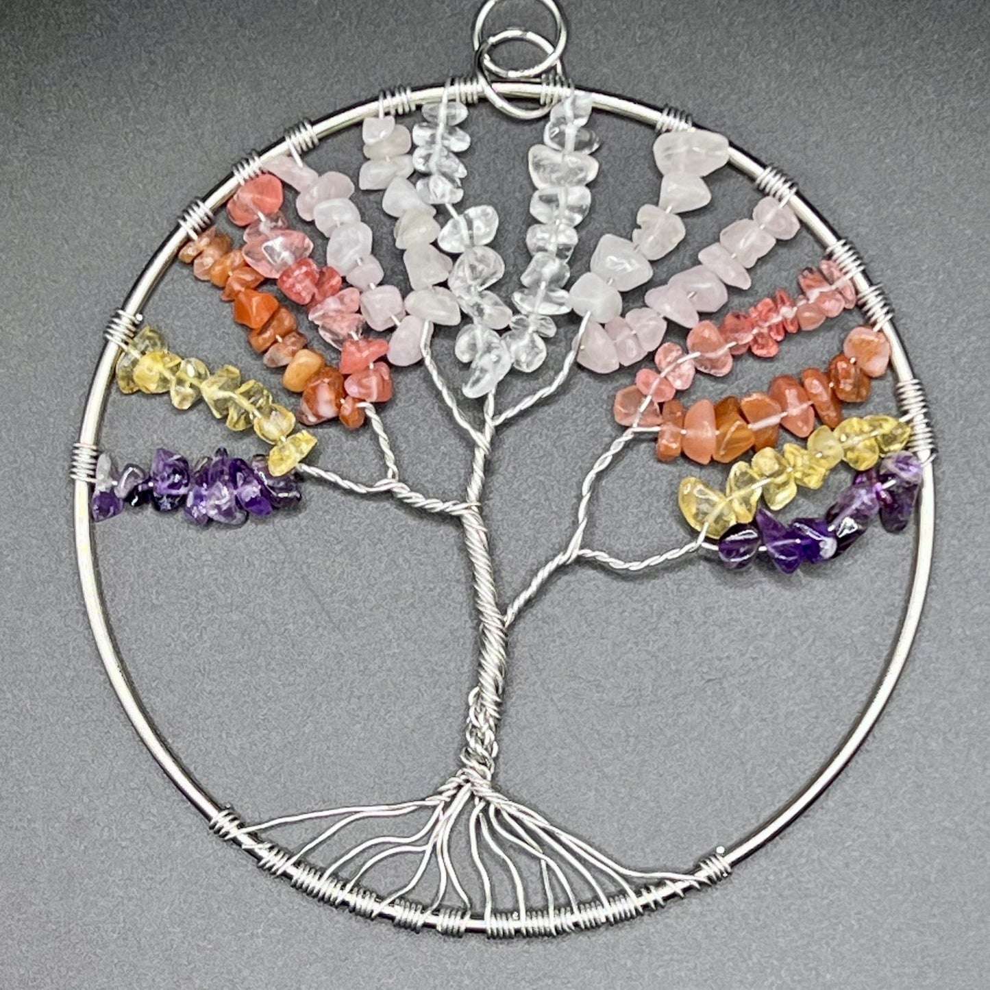 Multi-Color Crystal Chip Tree-Of-Life Sun Catcher