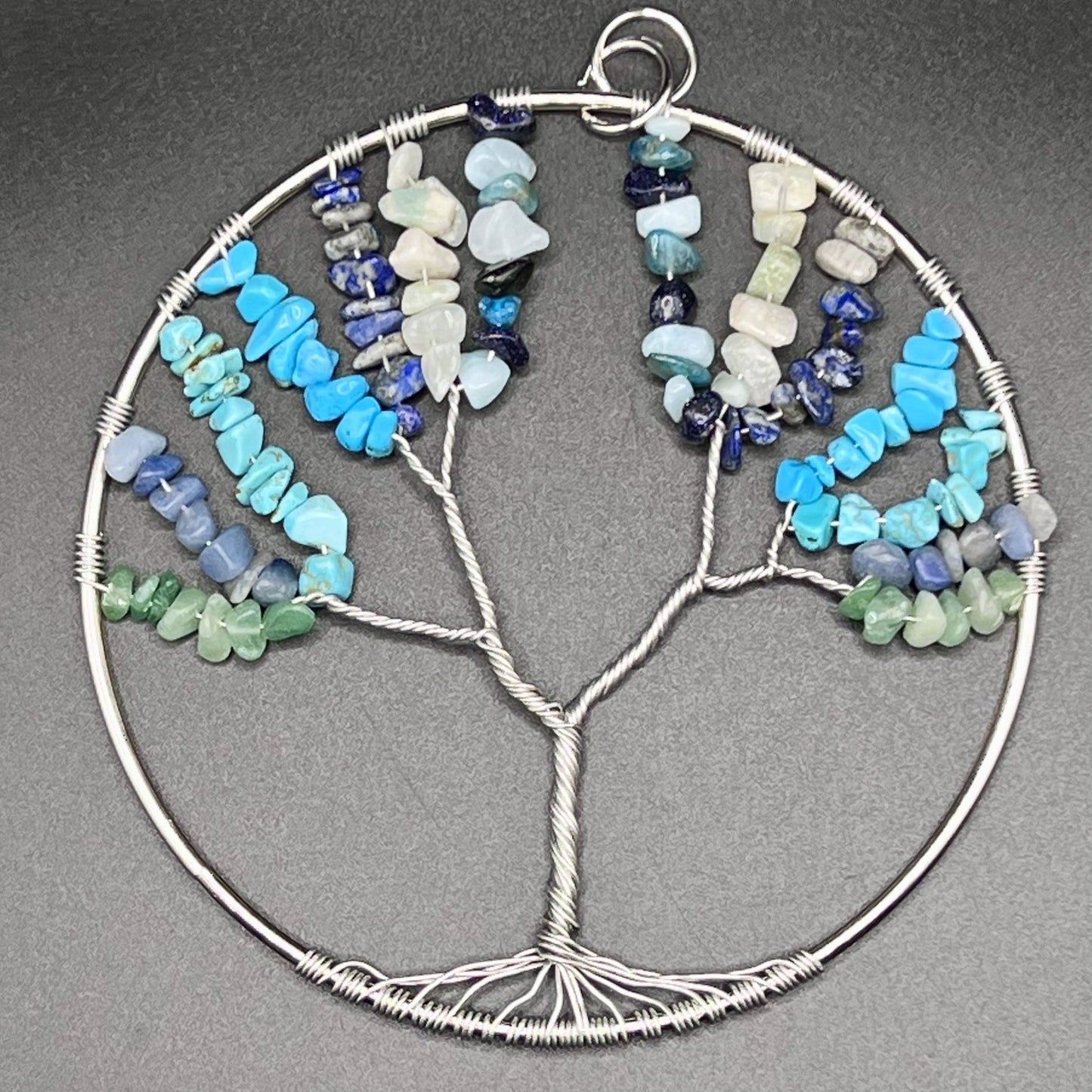 Multi-Color Crystal Chip Tree-Of-Life Suncatcher