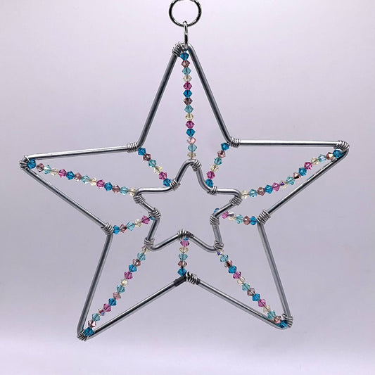 Star-Shape Crystal Suncatcher in Pastel