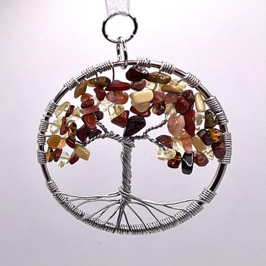 Crystal Chip Tree-Of-Life Suncatcher in Shades of Autumn