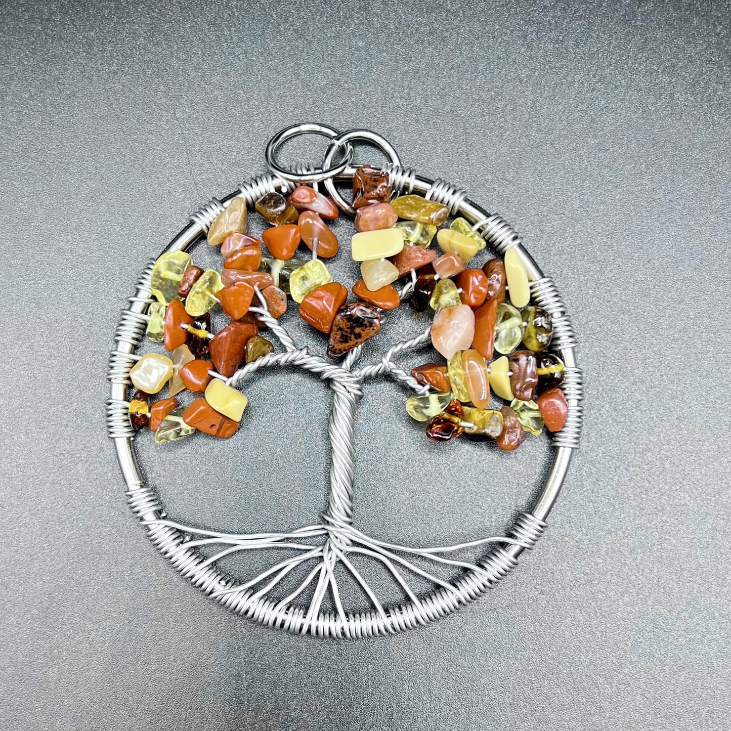 Crystal Chip Tree-Of-Life Suncatcher in Shades of Autumn