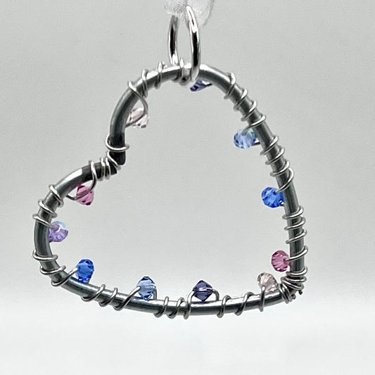 Micro Heart Suncatcher with Czech Crystals