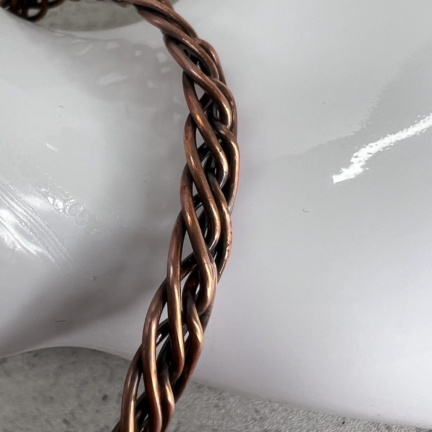 Braided Copper Bangle Bracelet