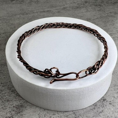 Braided Copper Bangle Bracelet