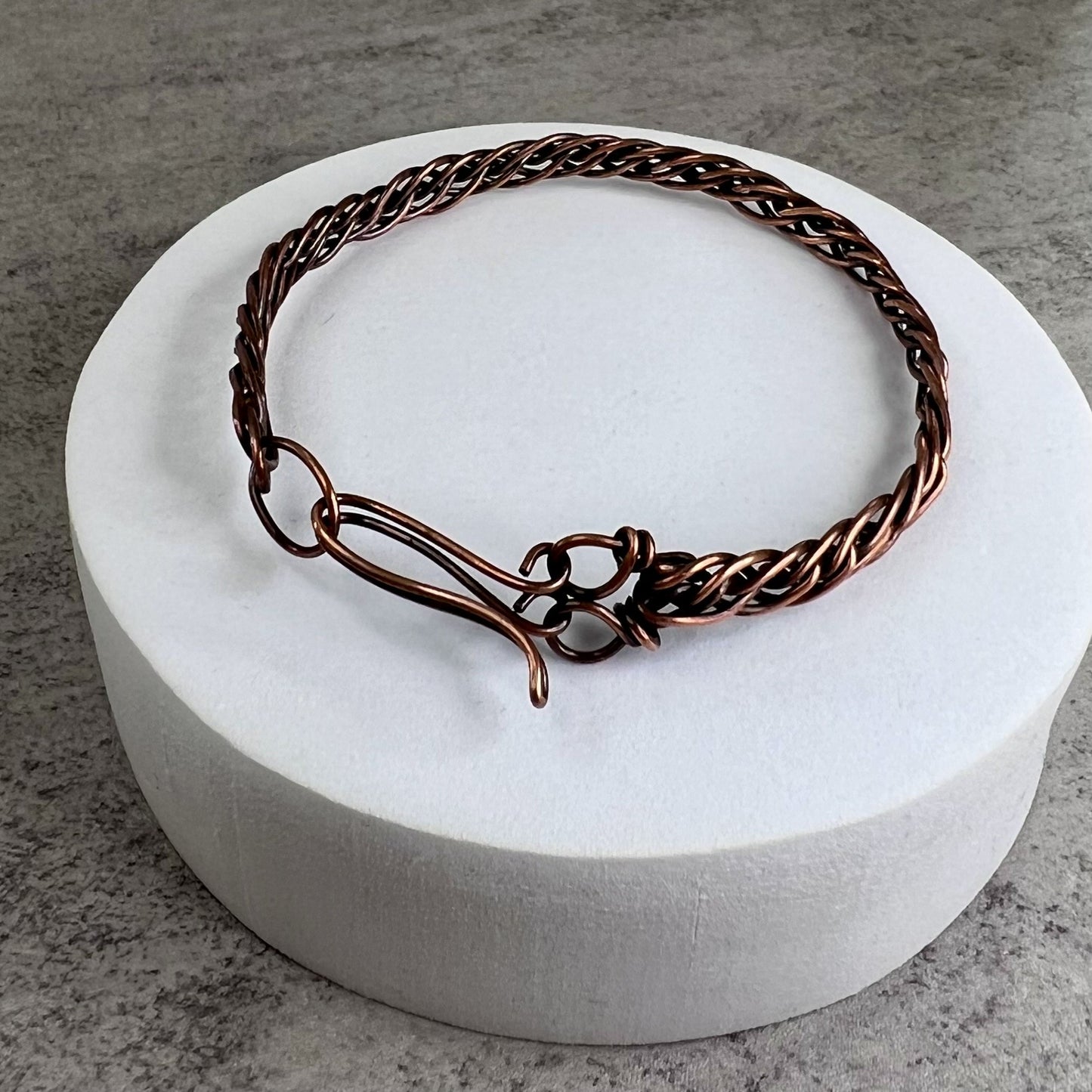 Braided Copper Bangle Bracelet