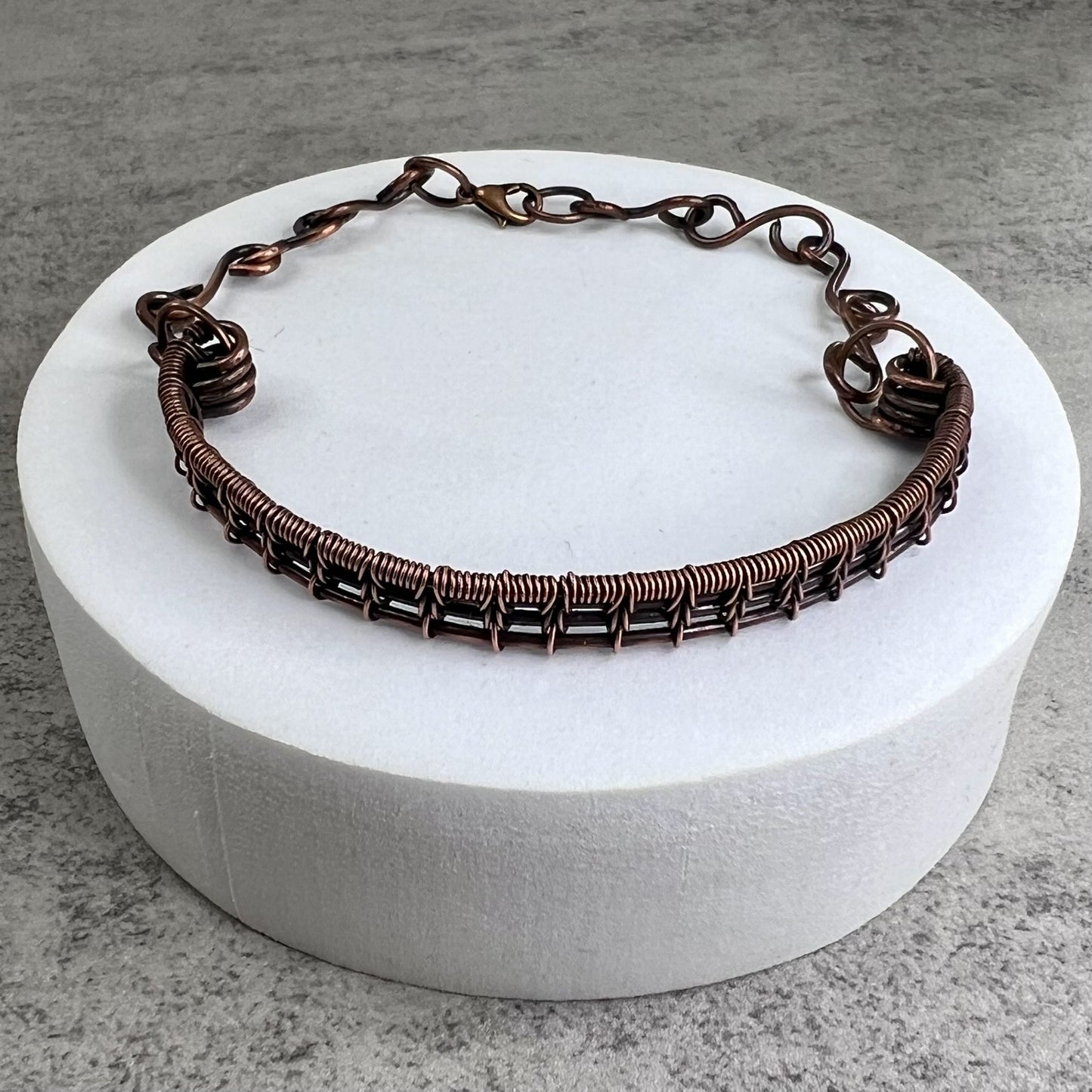 Woven Copper Half-Bangle Bracelet