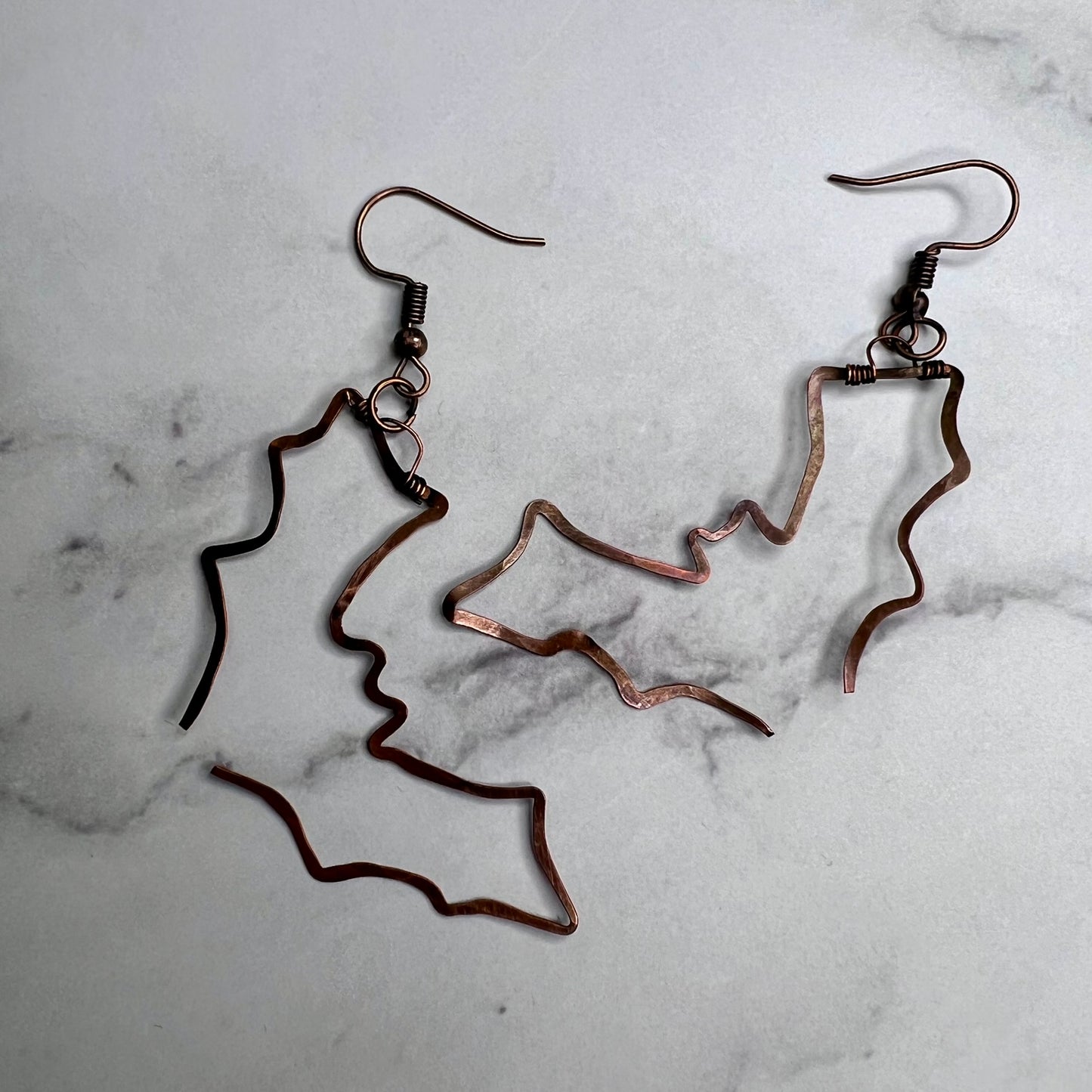 Copper Bat Earrings