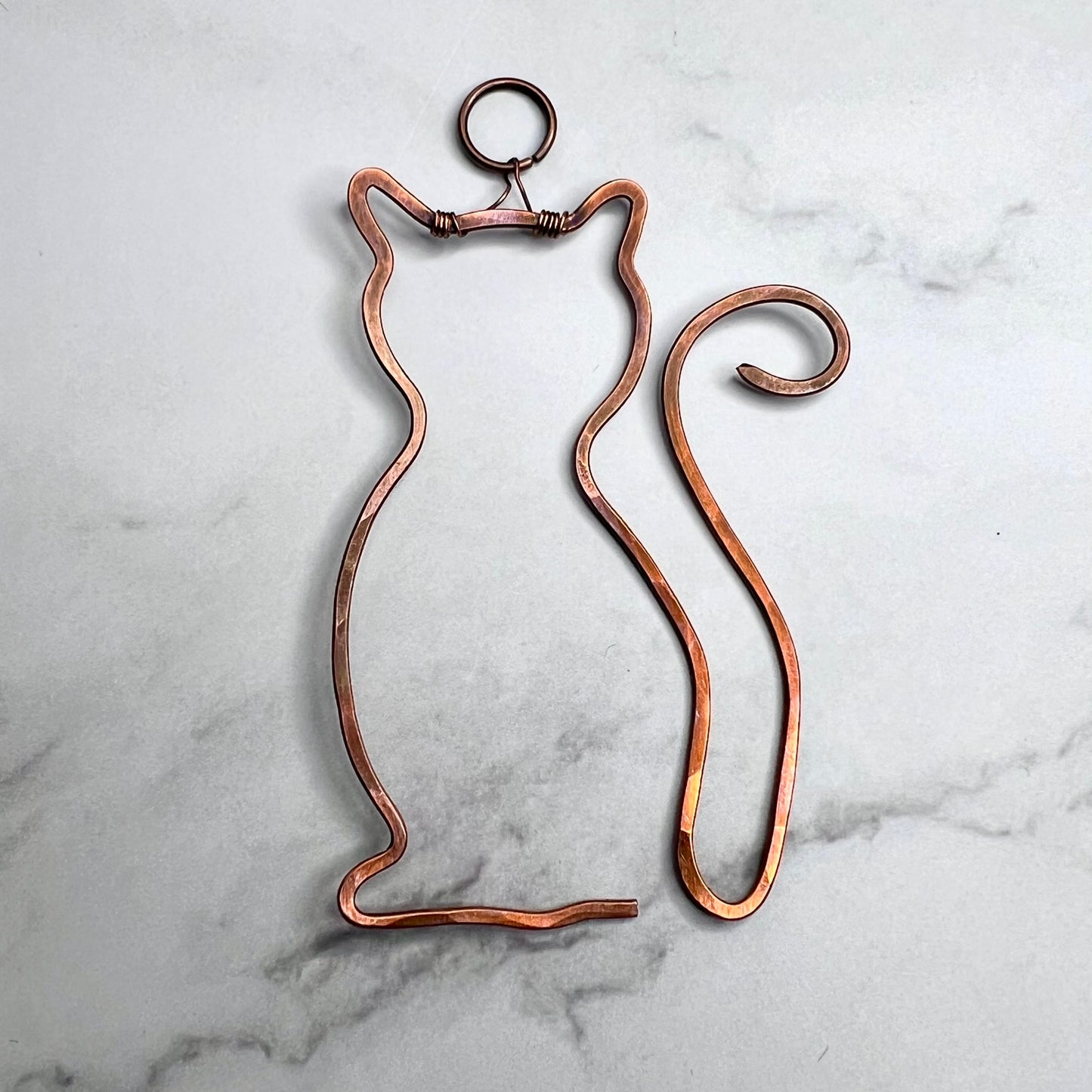 Copper Silhouette Cat Pendant