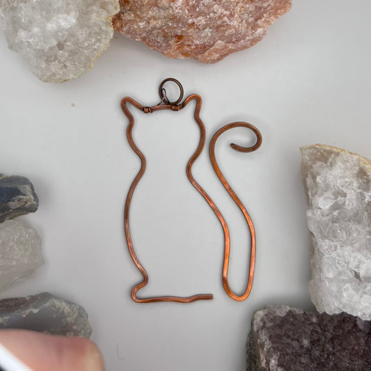 Copper Silhouette Cat Pendant