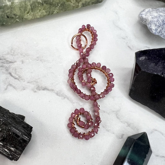Pink Tourmaline Treble Clef