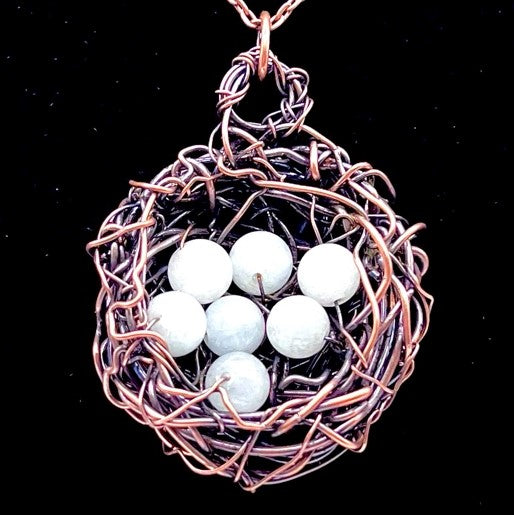 Aquamarine Birds Nest Pendant